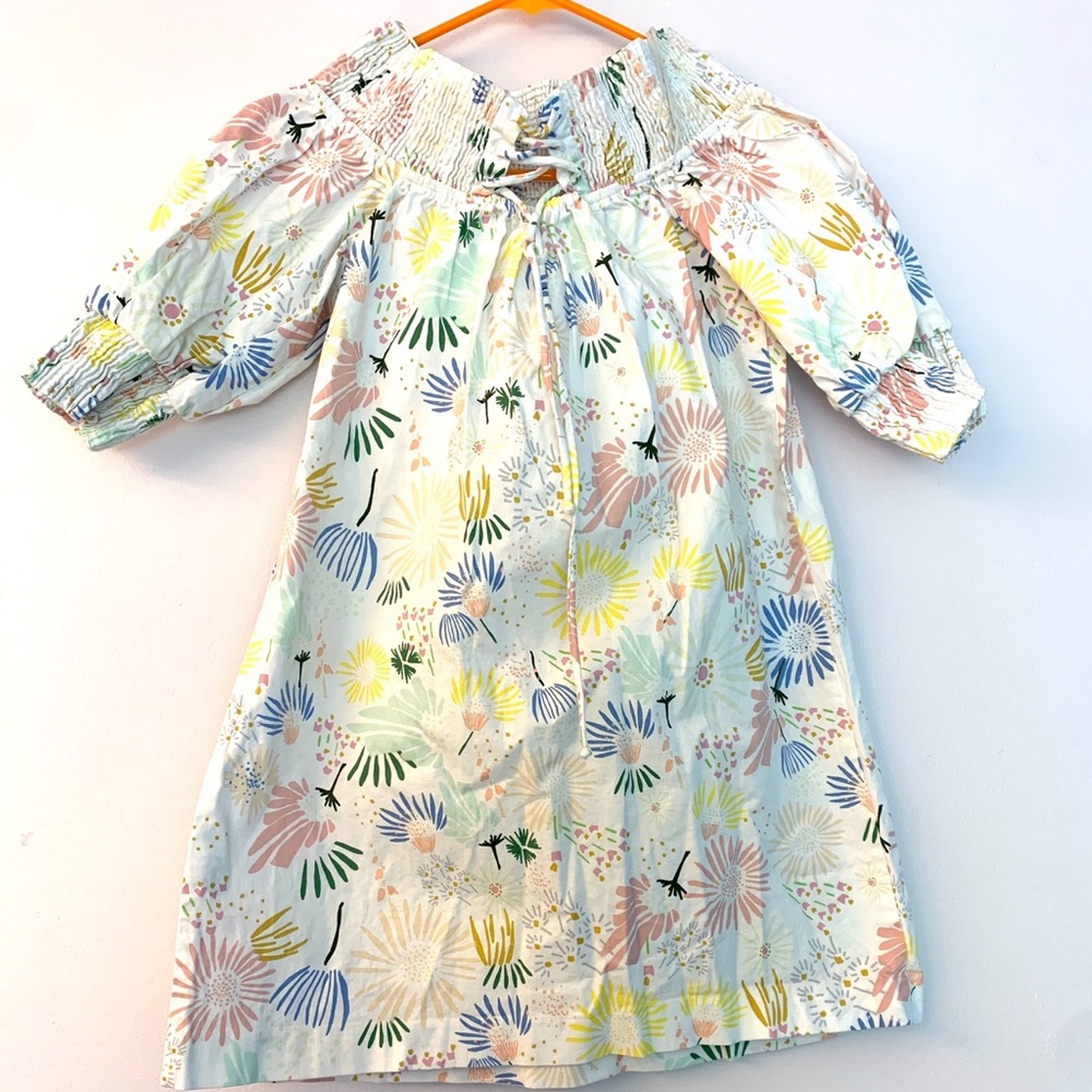 ZARA Off-shoulder White Floral Dress